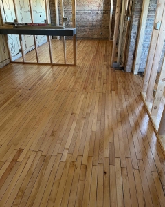hardwood flooring in a new home build